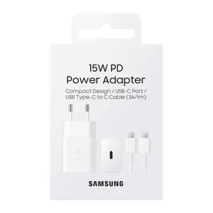 Samsung 15W PD Power Adapter USB-C PortUSB Type C-to-C Cable